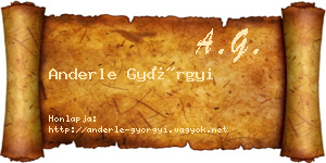 Anderle Györgyi névjegykártya