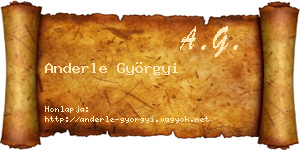 Anderle Györgyi névjegykártya